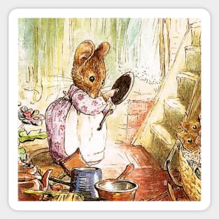“Mrs Mouse Cleans Pots and Pans” by Beatrix Potter Sticker